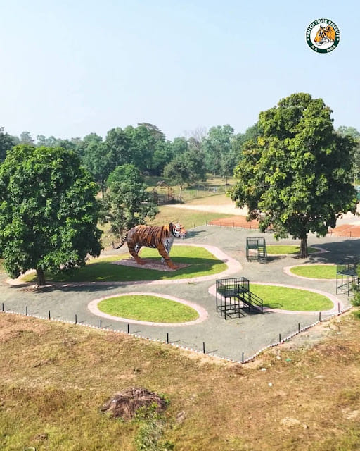 The largest tiger statue made from scrap