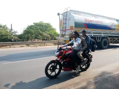 Not learning from accidents, riding bikes without helmets
