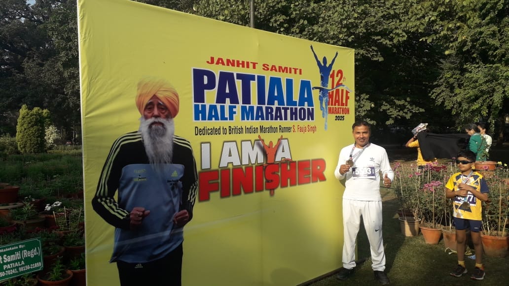 Satbir finished in the top five in the half marathon.