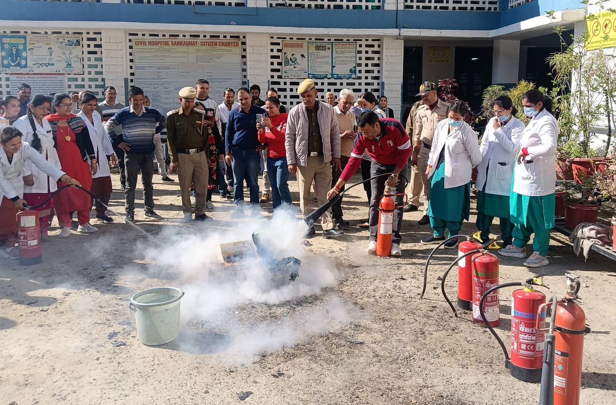Hospital staff trained in firefighting