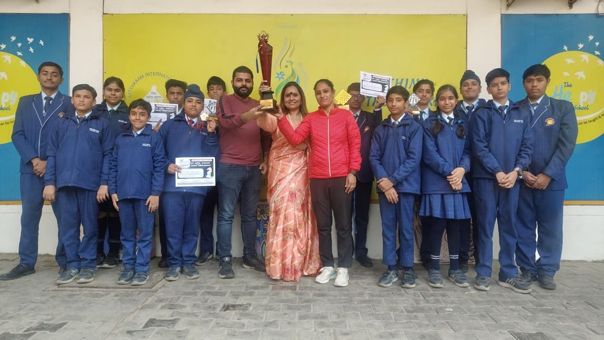Satyakam School got third place in chess competition