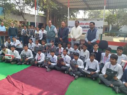 Sweaters and shoes were distributed to the students.