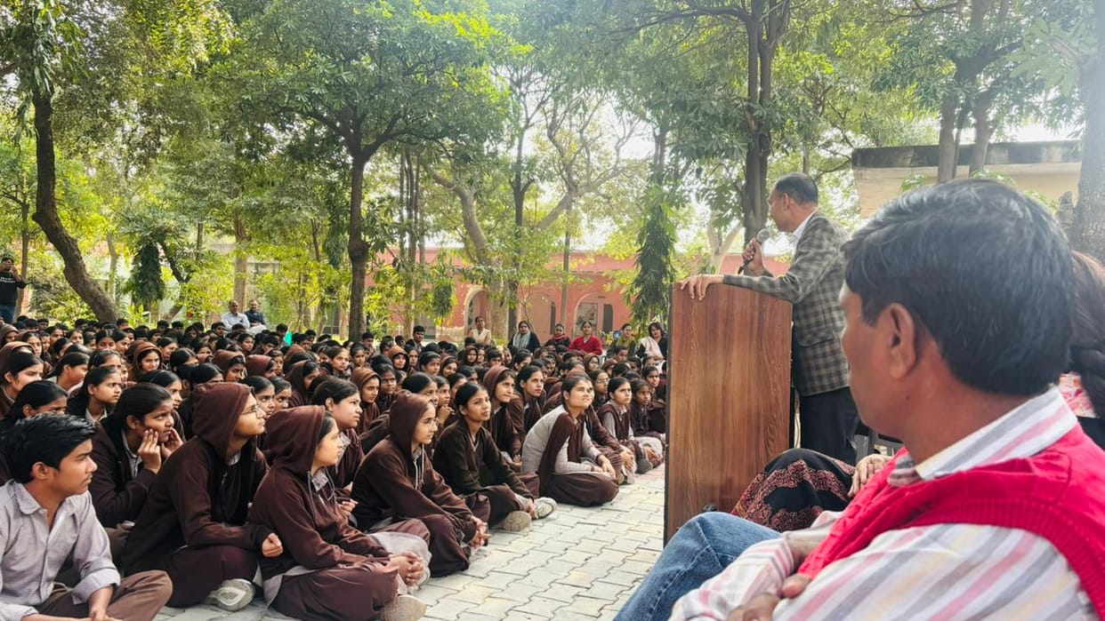 Students were made aware about drug abuse, cyber crime and traffic rules.