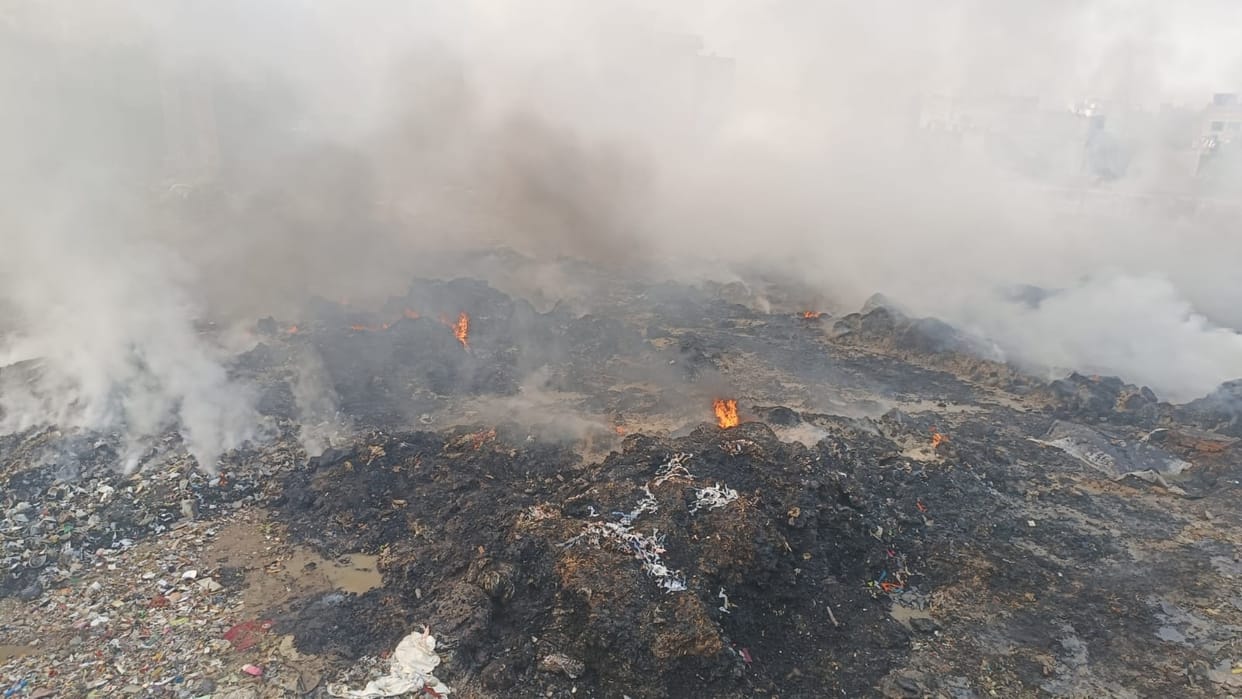 Fire breaks out at PVC stock near Chhotu Ram Nagar, 12 huts gutted