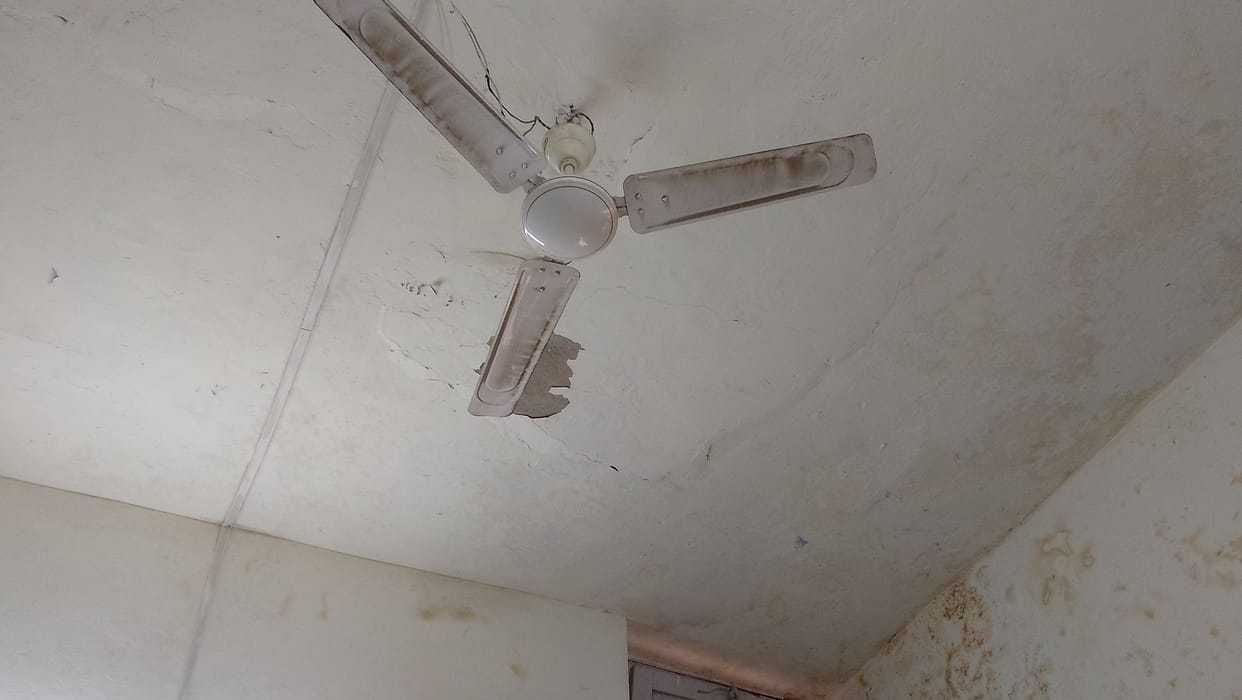 Plaster falling off pillars and ceilings at the Civil Hospital