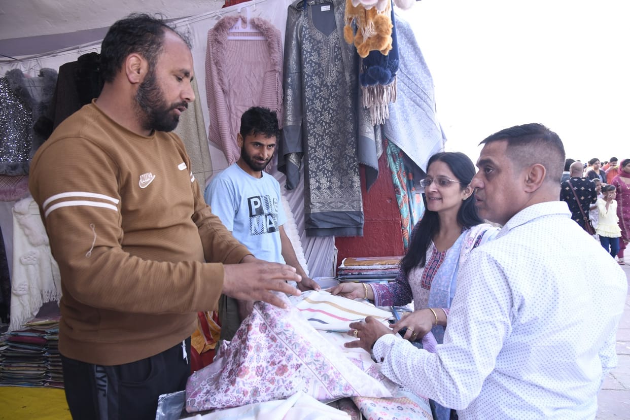 Pashmina shawls, which take five to six months to prepare, are attracting tourists at the crafts fair.