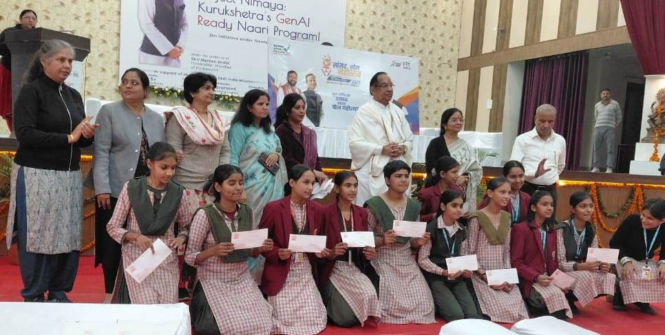 Harsha and Mehak, students of Jayaram Women's B.Ed. College, won gold medals in wrestling.