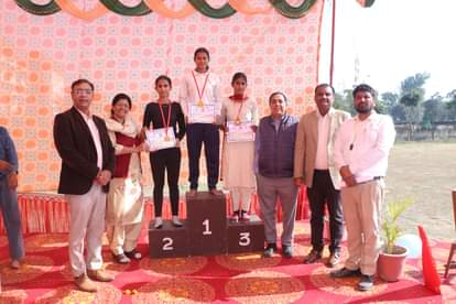 Ankit secured first place in long jump and Sakshi in shot put.