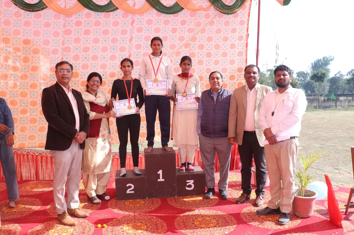 Ankit secured first place in long jump and Sakshi in shot put.