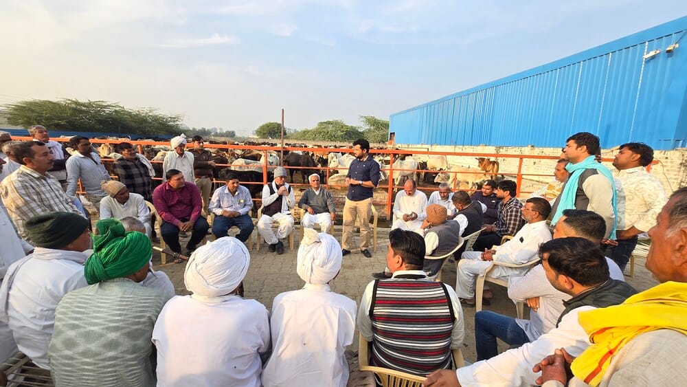 MLA Kadian donated Rs 5 lakh from his personal funds for fodder in the cowshed.