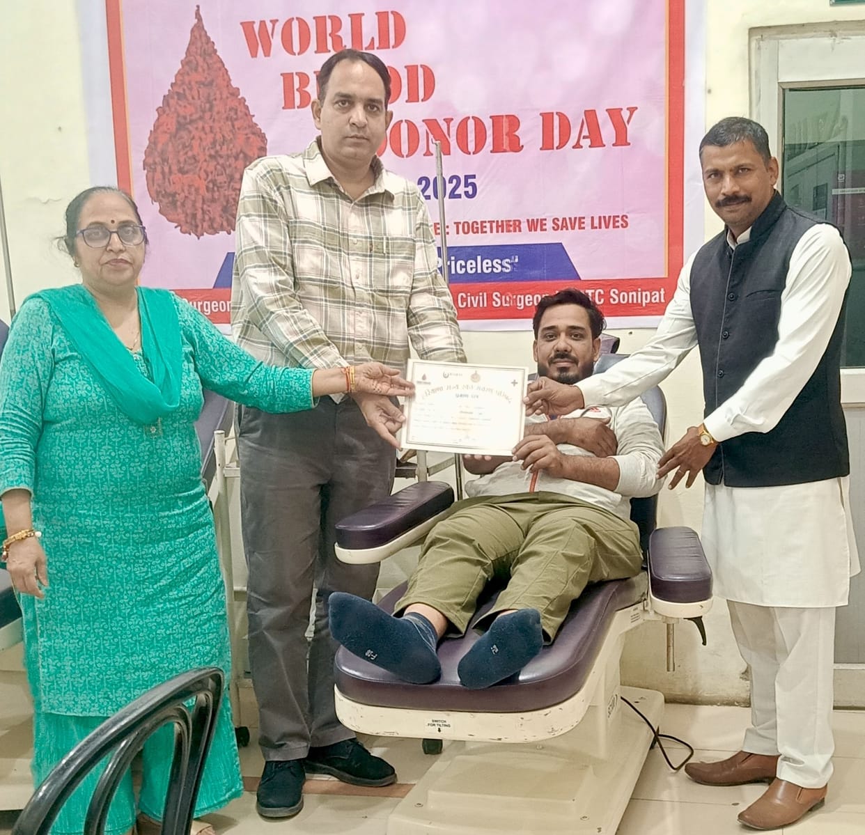 Ravi Kadian donated blood on his son's birthday