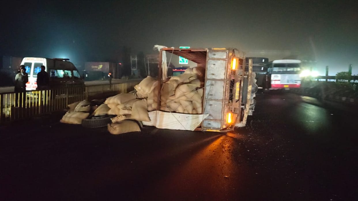 Paddy fields scattered on highway after canter overturned
