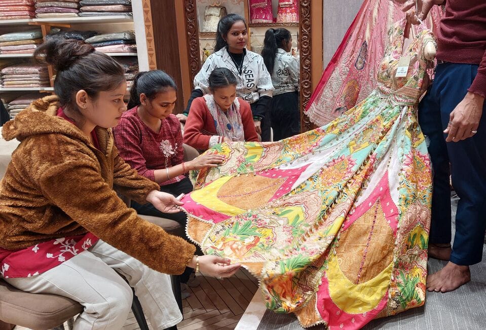 Lehengas are lightweight...but very expensive.