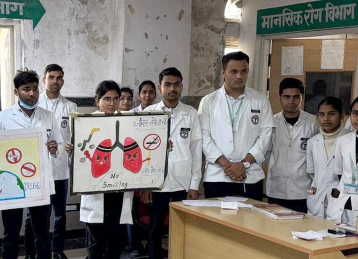 Students explained the ill effects of drugs through posters.