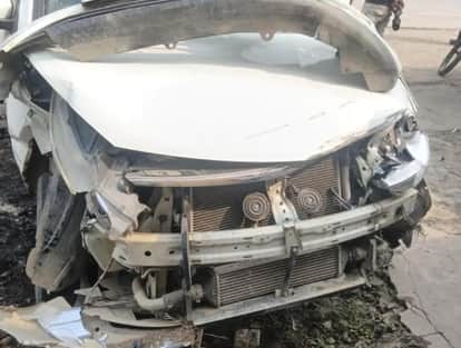 Truck hits car, all survive