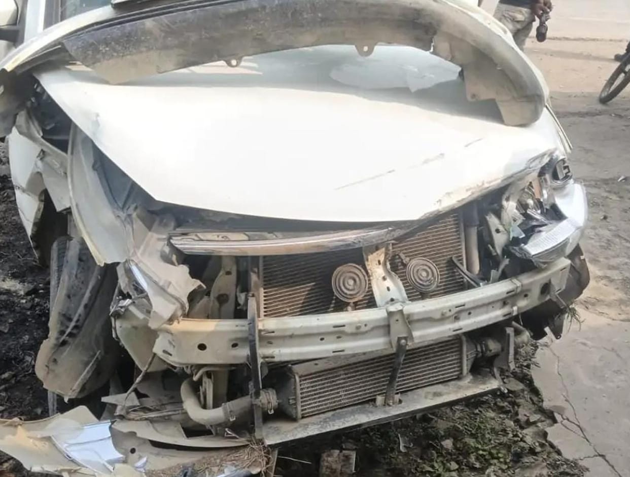 Truck hits car, all survive