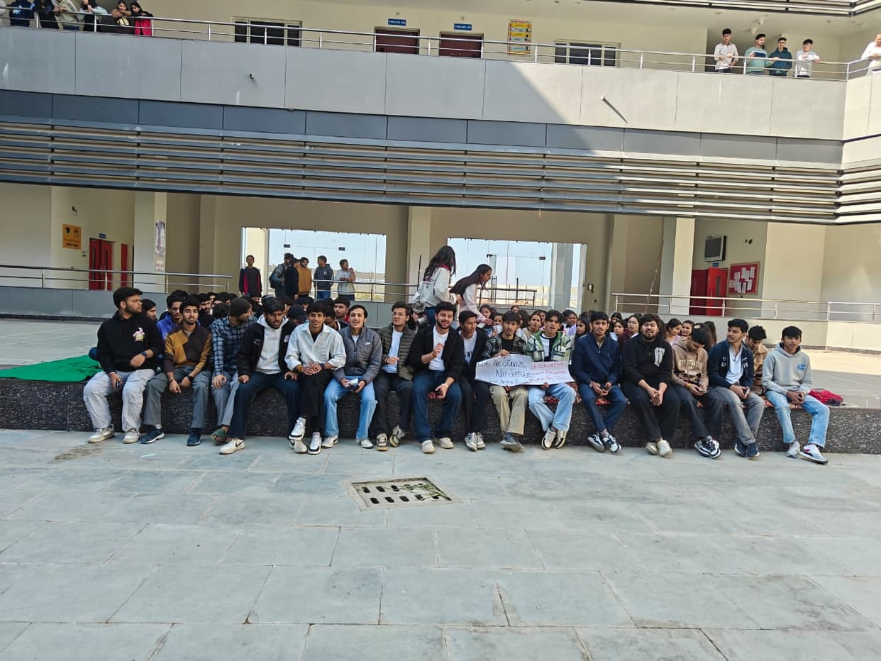 Students staged another protest at Hydro Engineering College, Bandla.