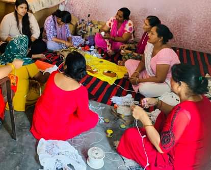 Skill Gair giving training to women to make LED bulbs to make them self-reliant