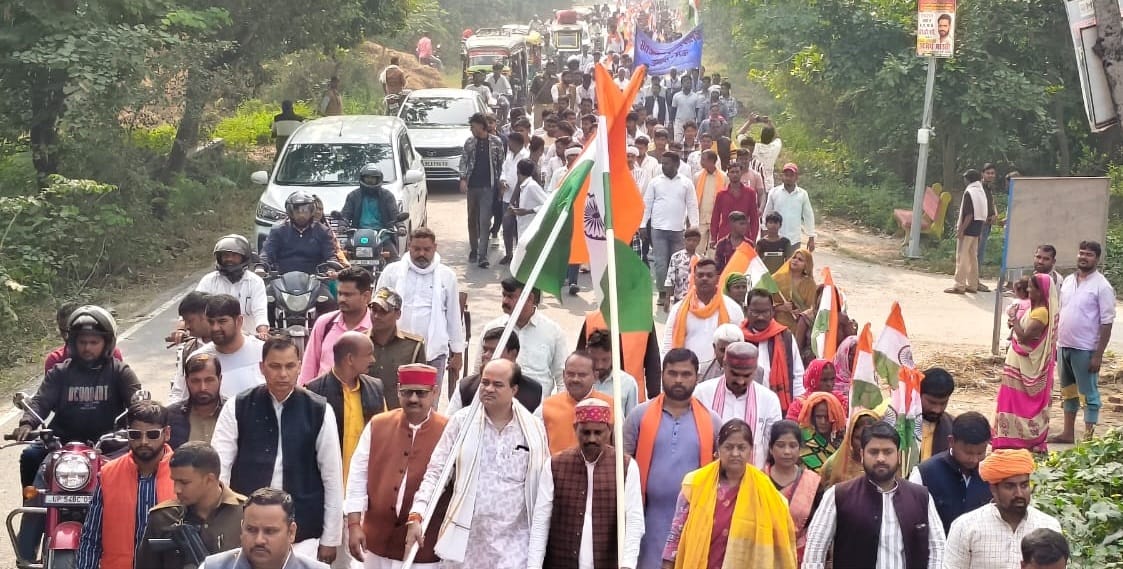 BJP organised a 13 km long Tiranga Ekta Padyatra.