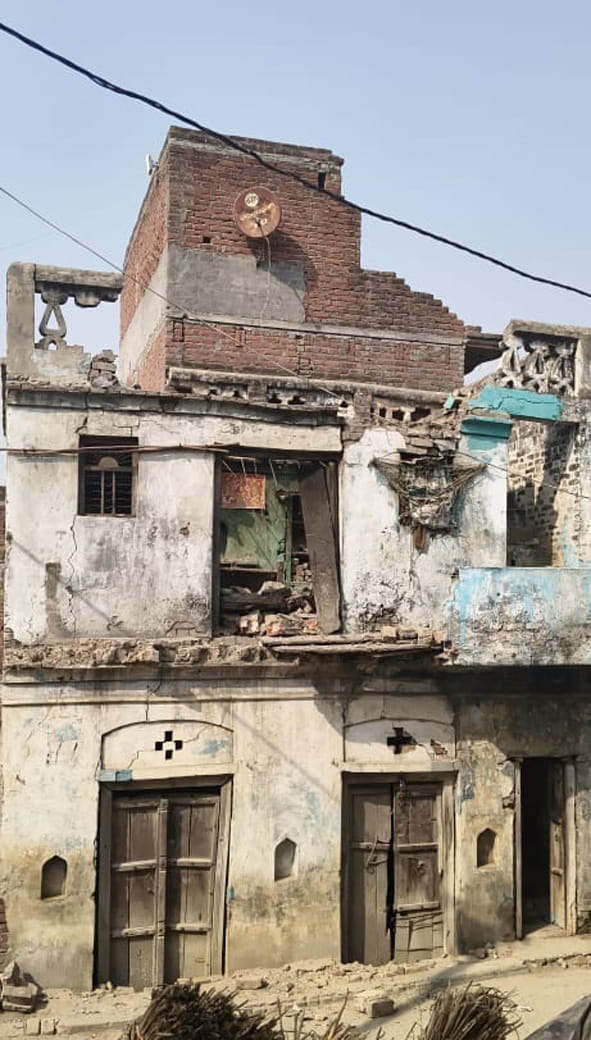 A dilapidated house collapsed in Nagarjhuna, injuring a woman buried under the debris.