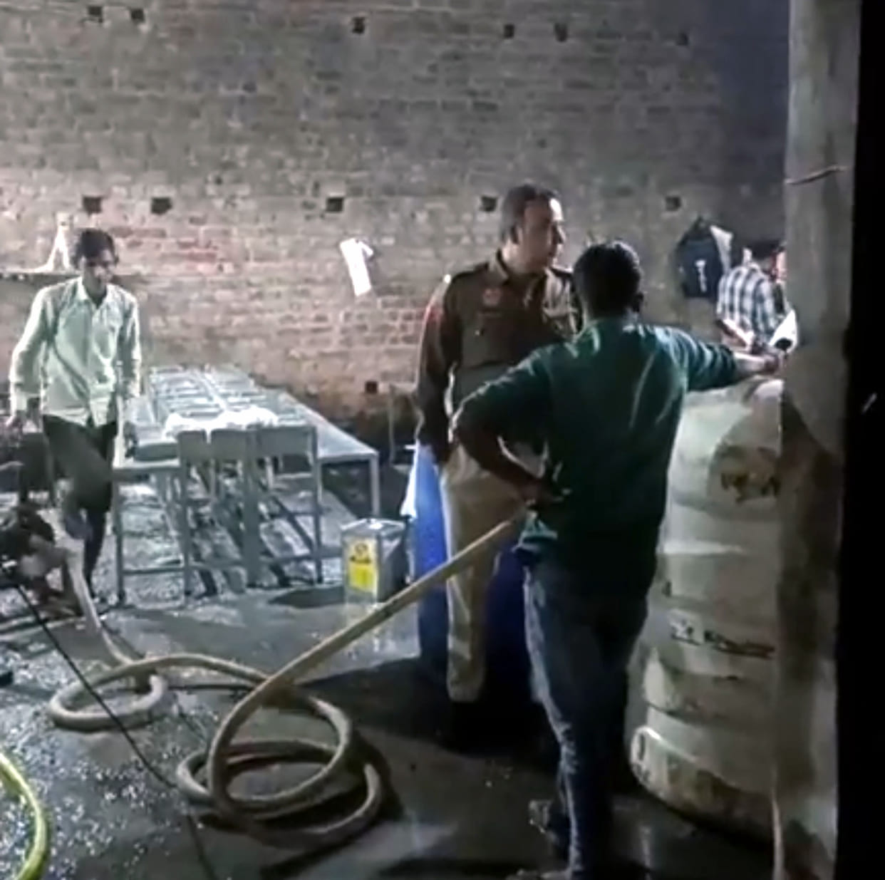 A raid was conducted on a cheese factory in Kalayat, and milk was poured into the gutter.