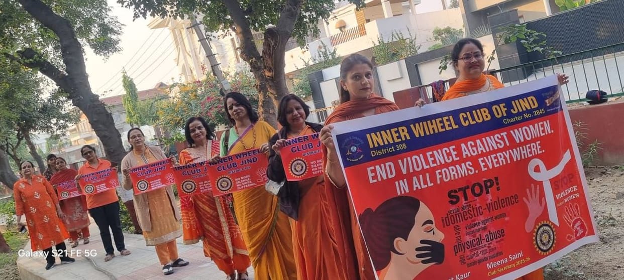 A rally was organised to stop violence against women.