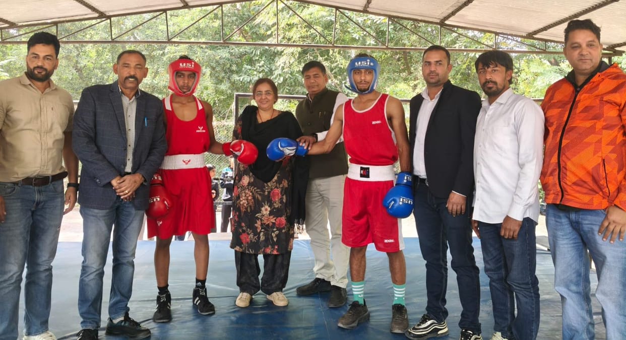 Players showed their strength in the boxing competition