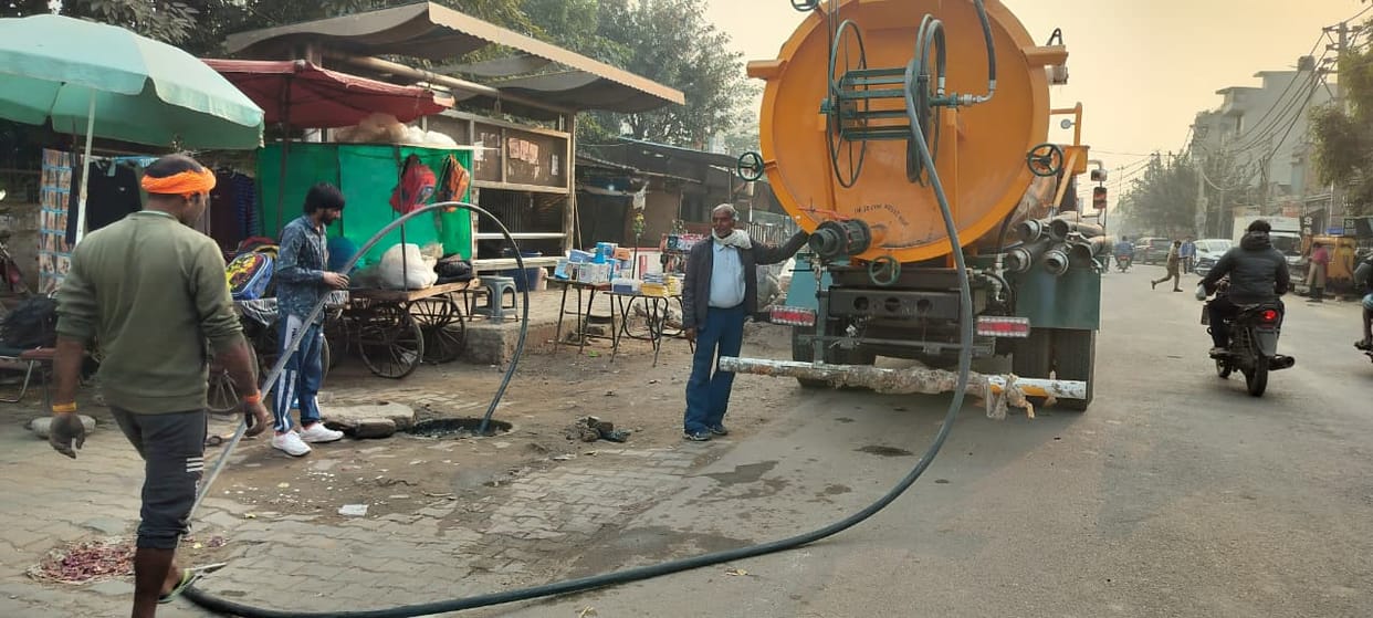 Sewer lines in Sampla will be opened with the help of super sucker machine.