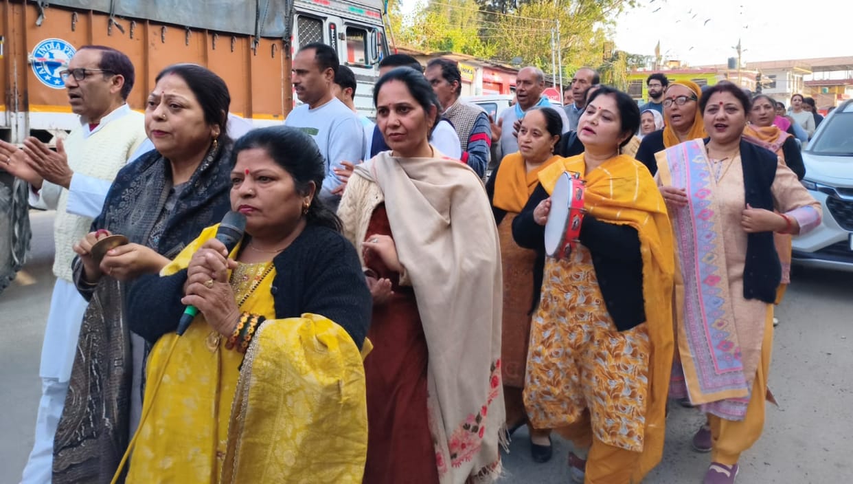 Procession taken out on the occasion of 100th birth anniversary of Sai Baba in Ghumarwin