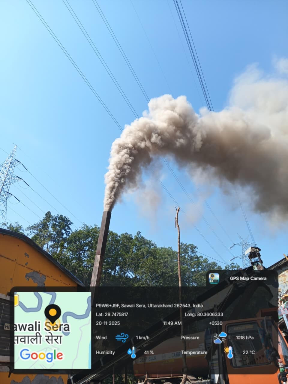 A hotmix plant was installed below the line to prevent soot from causing power cuts.