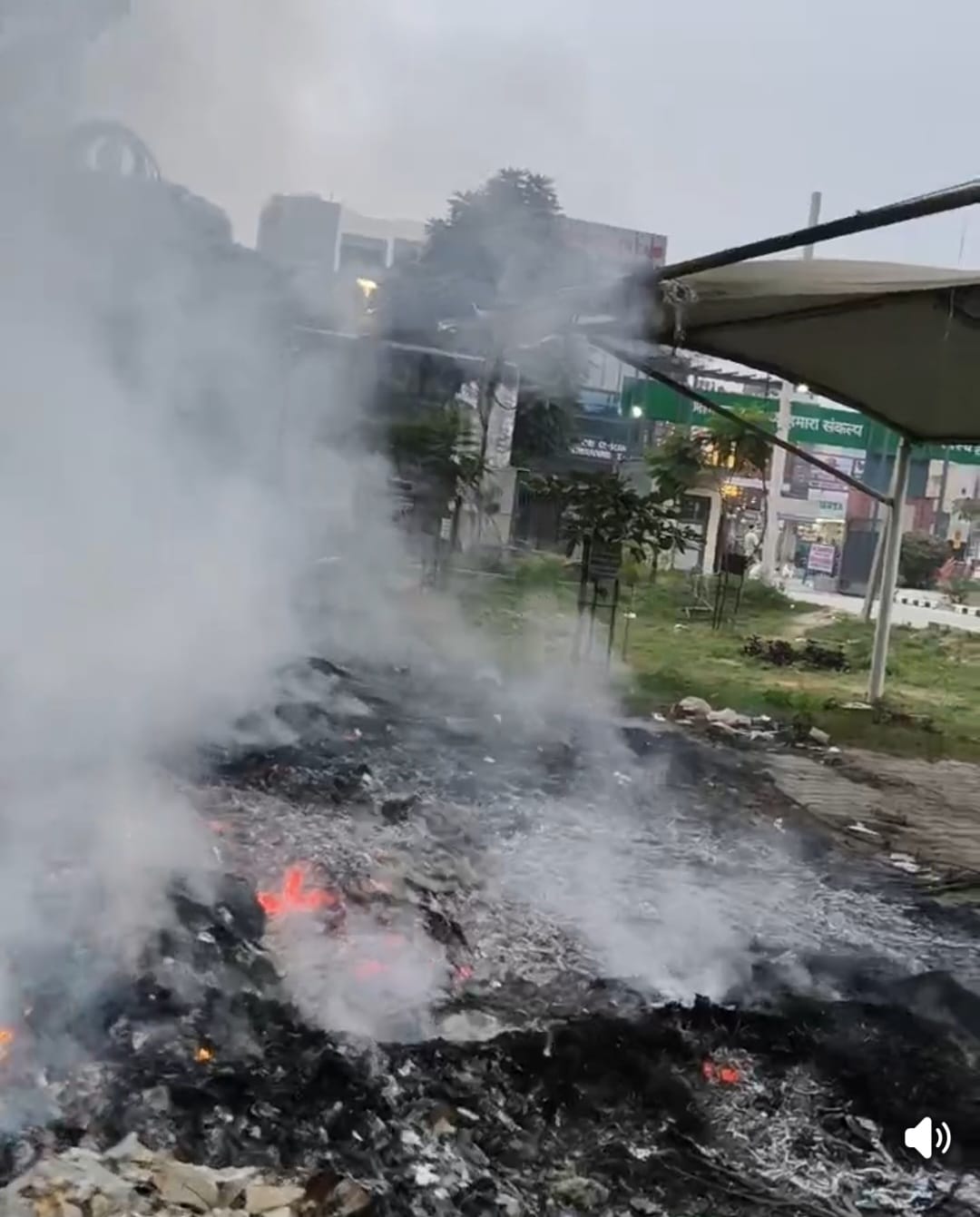 A dry leaf fire gutted the shed at the district civil hospital