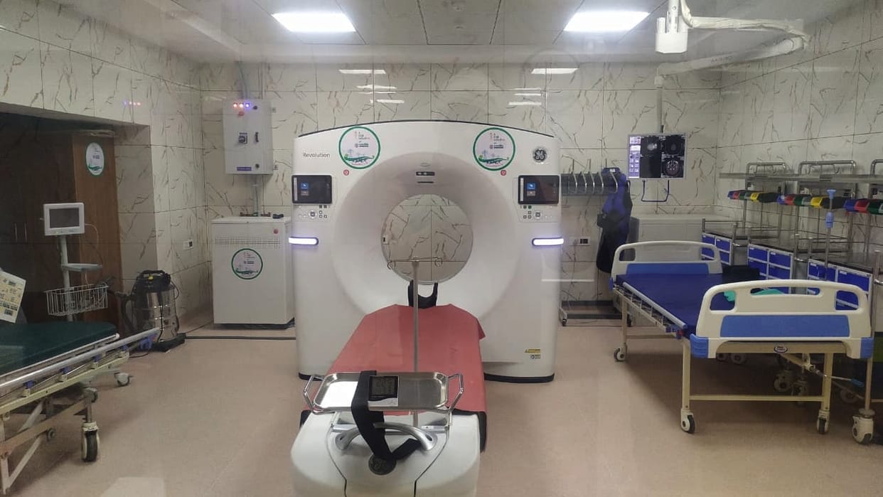 Only head CT scan is being done in the divisional hospital