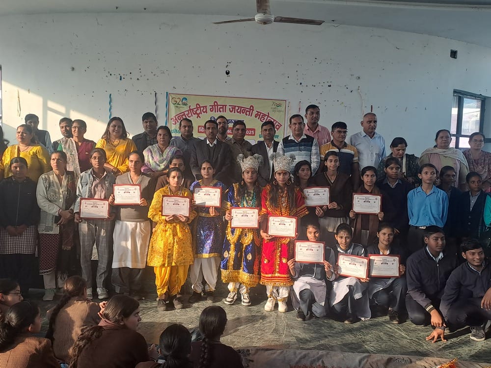 Kanika and Anshu of Government Girls High School Dhakla first in dialogue competition