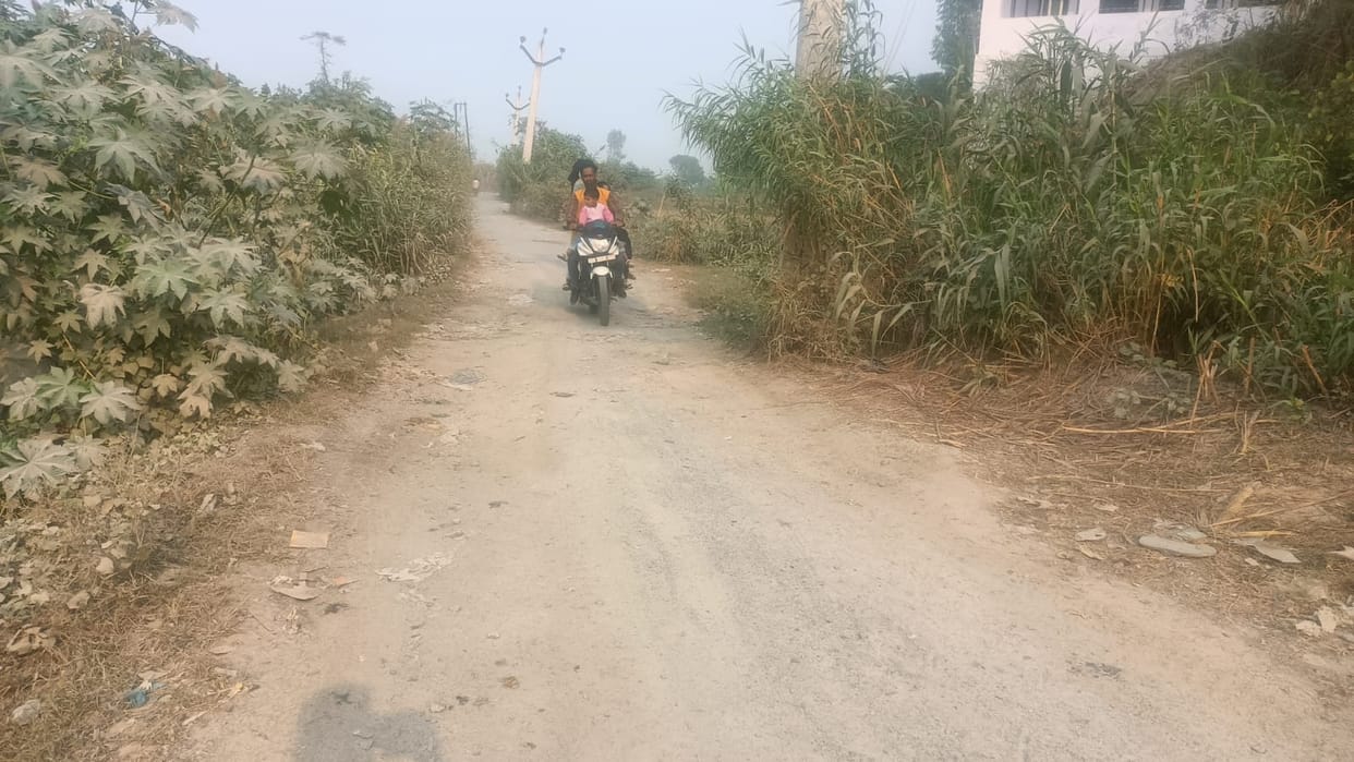 The uprooted road was not constructed even after one and a half years.