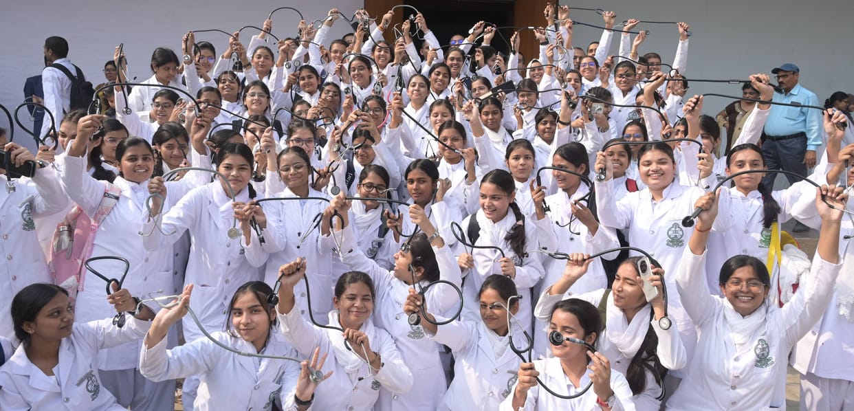 Future doctors take the Charaka oath at the White Coat Ceremony
