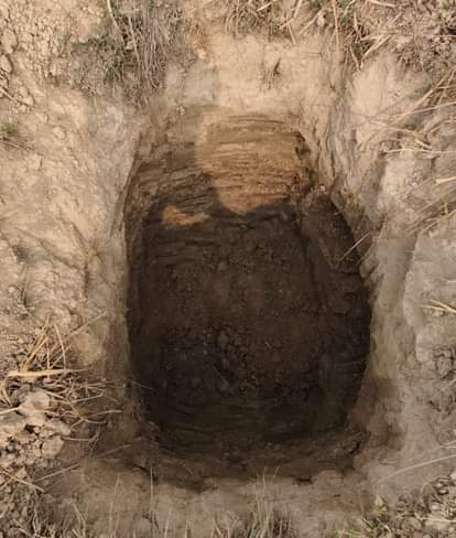 A grave-like pit was found dug for the second time in 15 days