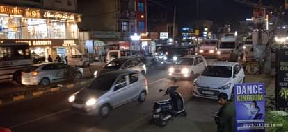 The city remained jammed throughout the day, vehicles kept crawling through.