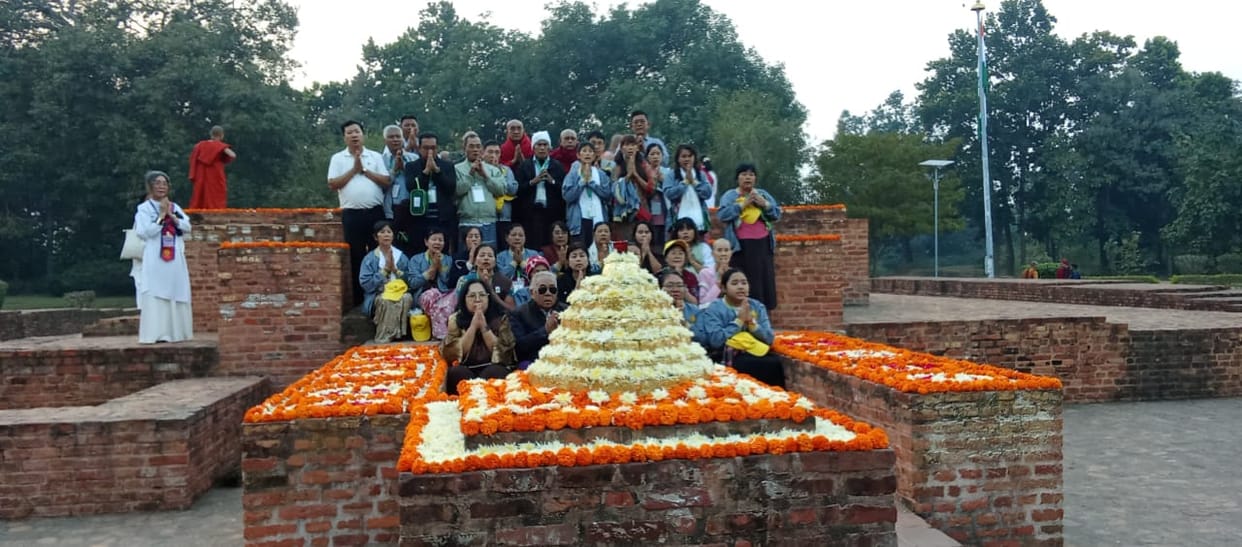 Followers performed puja at Gandhakuti