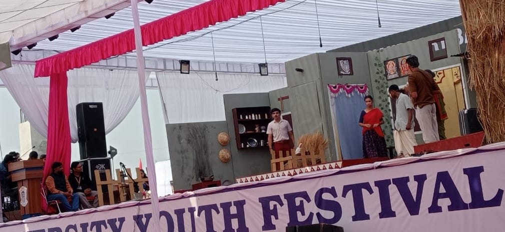 Students of Janata College gave a powerful performance in one act play and mime at the Youth Festival.