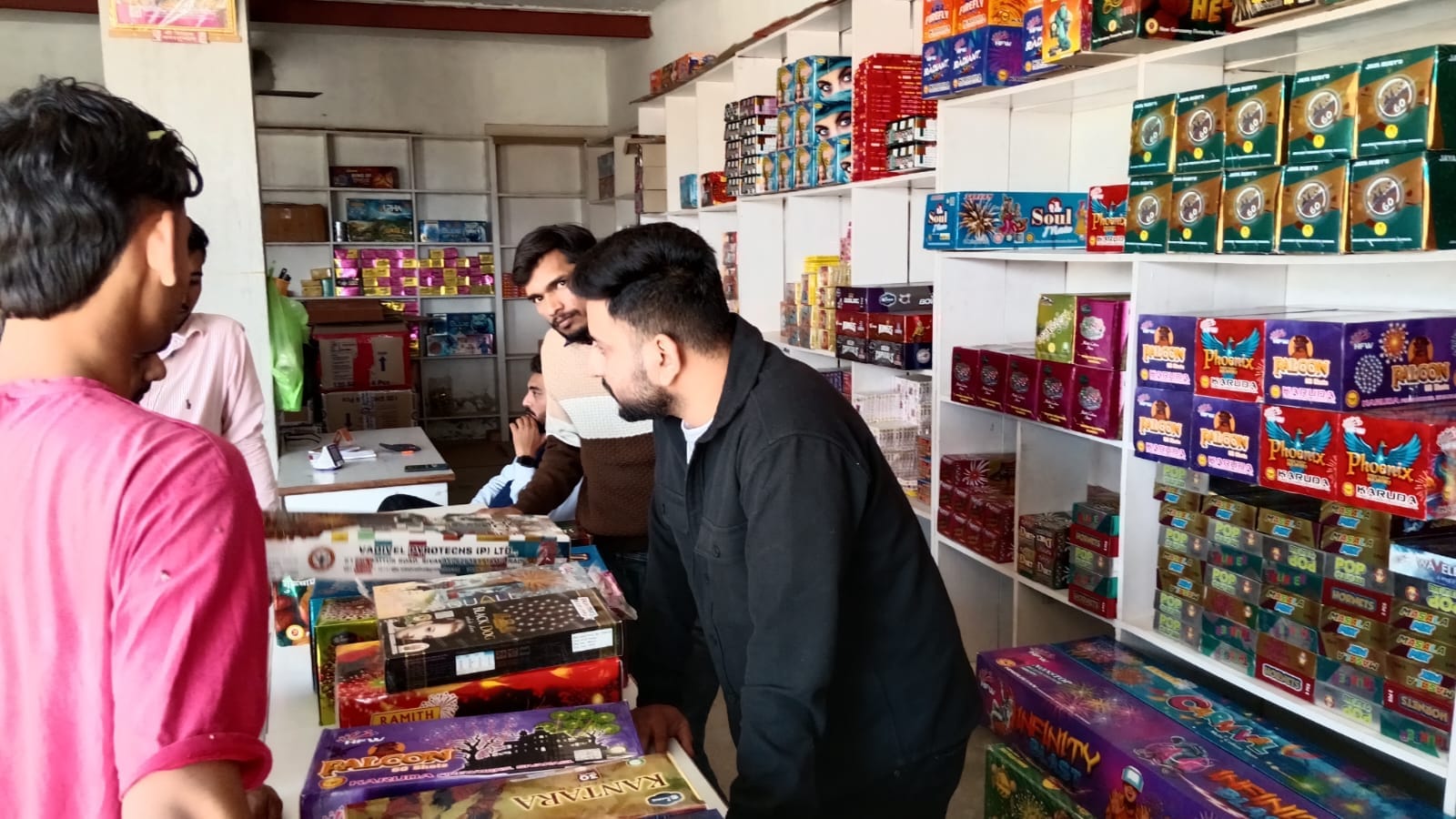 Demand for sky shot firecrackers increased during the wedding season