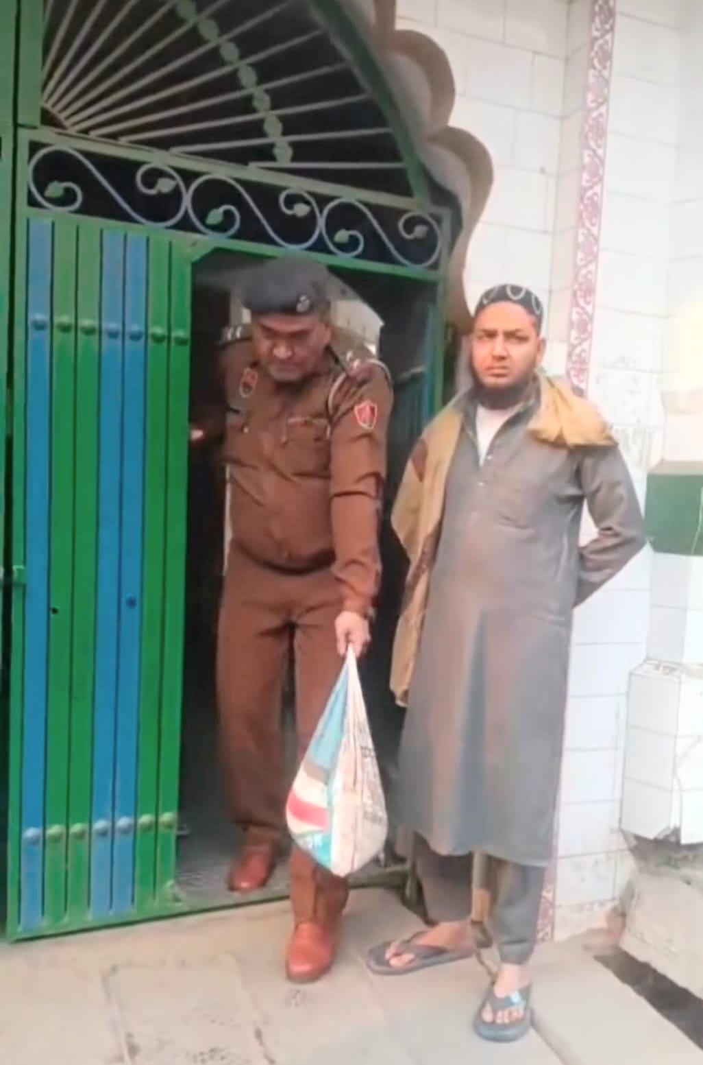 During checking, 5 kg of suspicious white powder was found at the mosque and sent for forensic examination.
