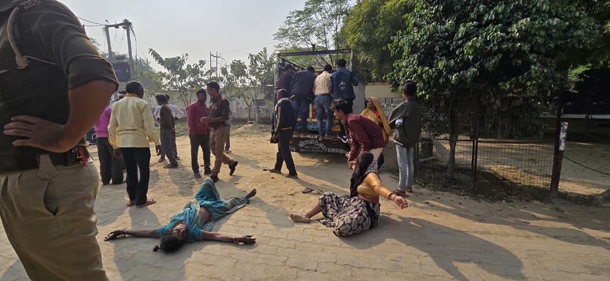 Bike collides with car, truck passes over it, youth dies