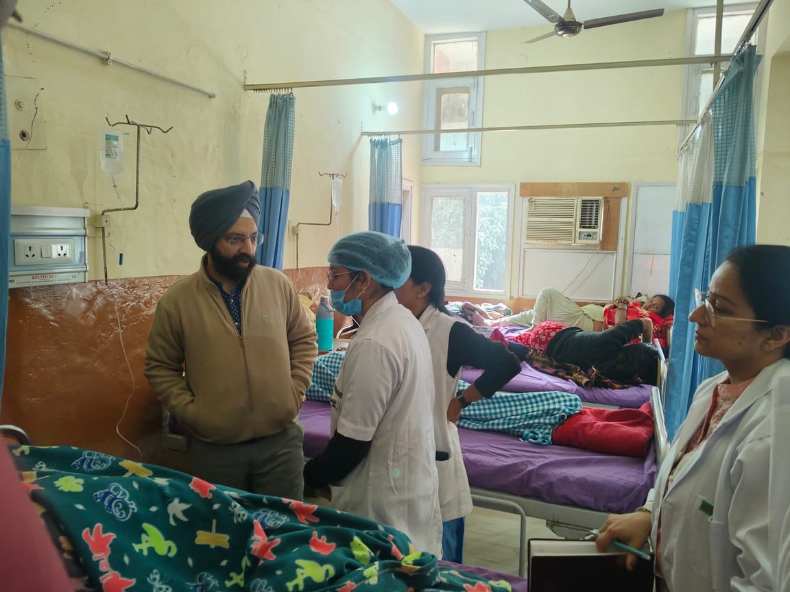 Curtains are installed in the women's ward of the hospital, yet privacy is not maintained