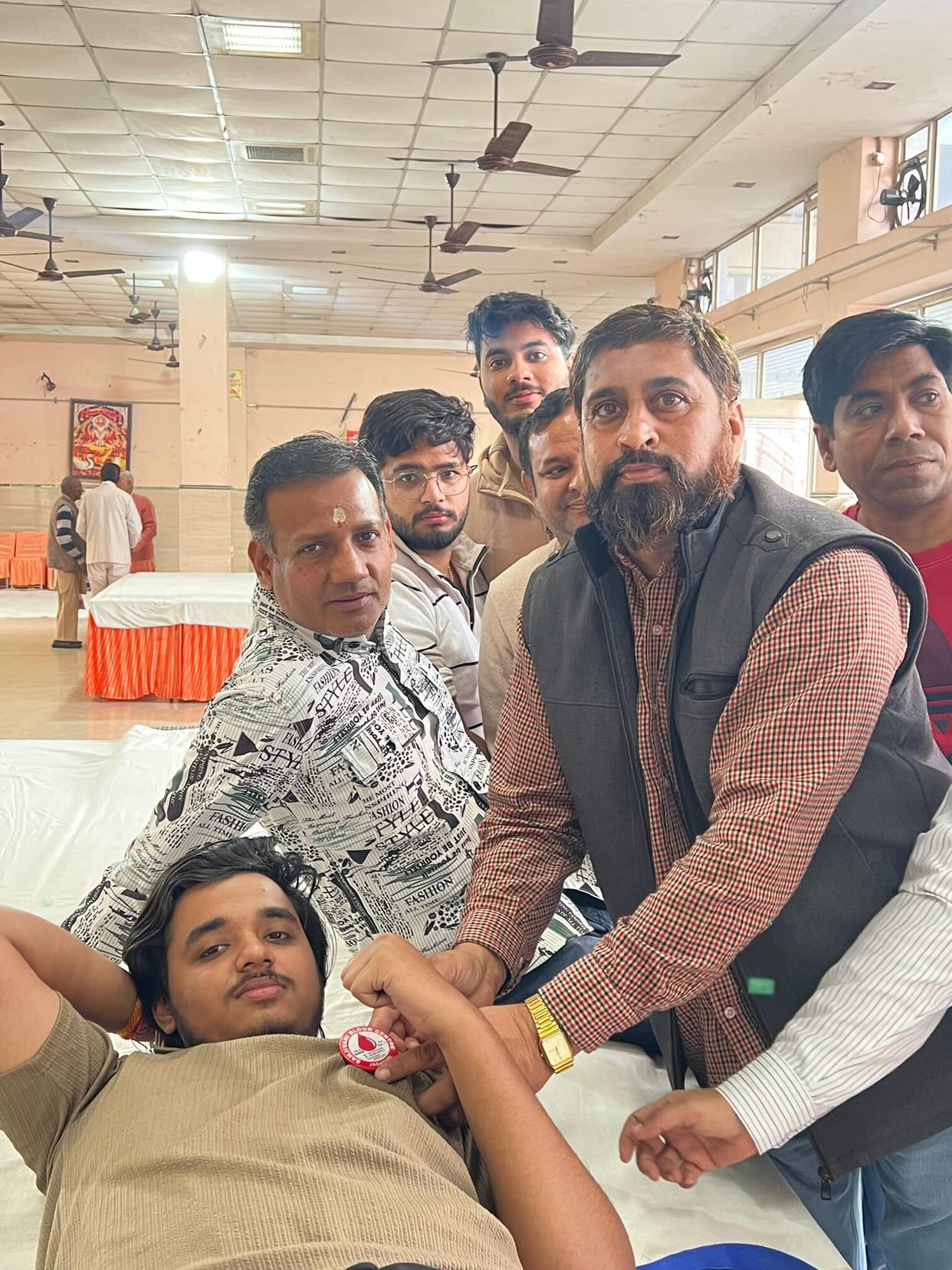 50 units of blood were collected in the camp.