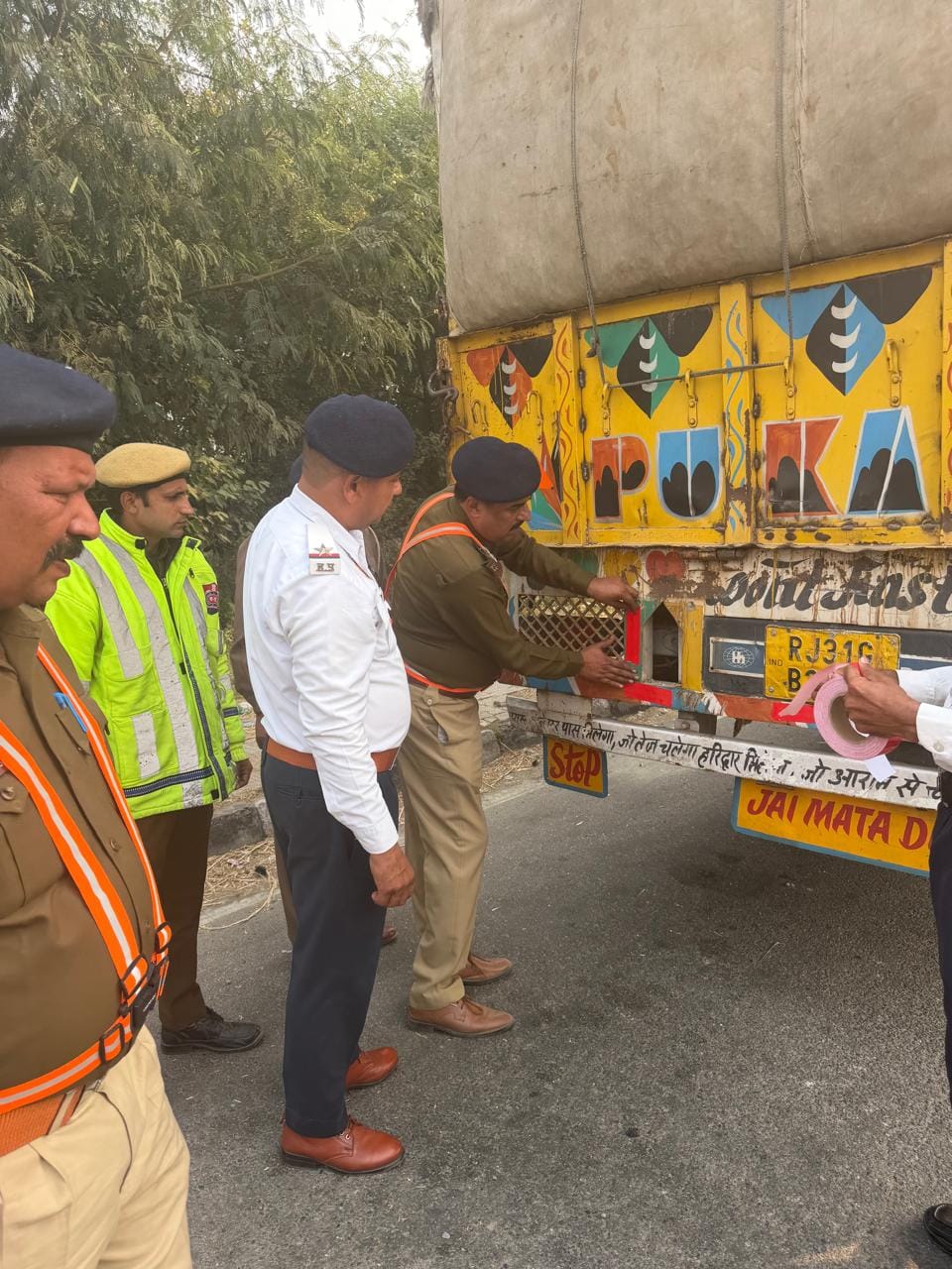 Reflector tape should be applied to vehicles to prevent accidents.