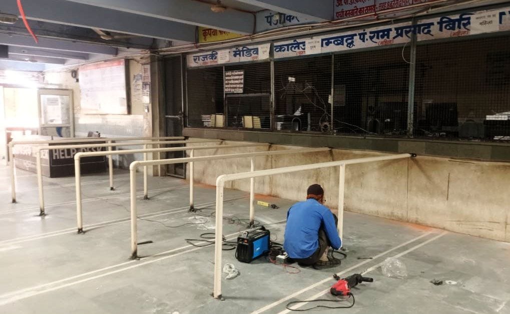 Now there will be no jostling among patients in OPD, railings have started being installed.