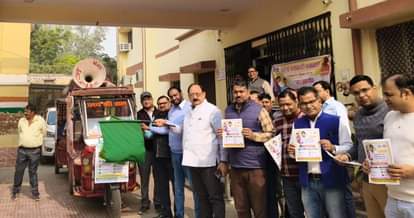 Publicity vehicle for male sterilization fortnight flagged off