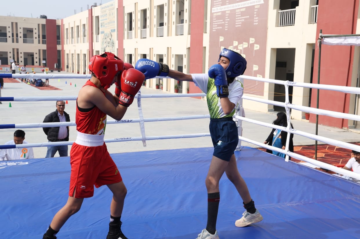 Overall trophy in Intra Indus Skating and Boxing Tournament