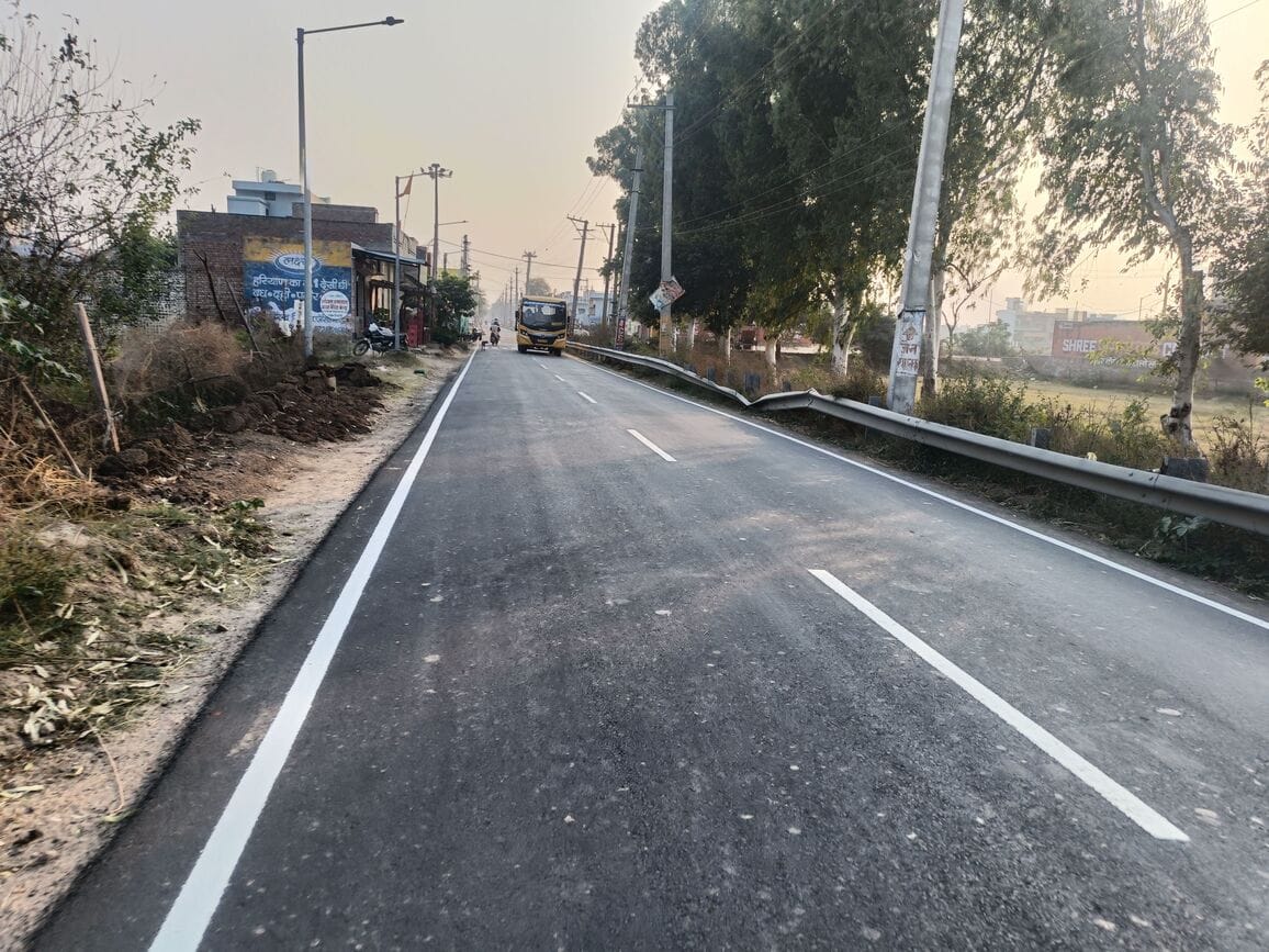 White stripe made on Rajbaha Road