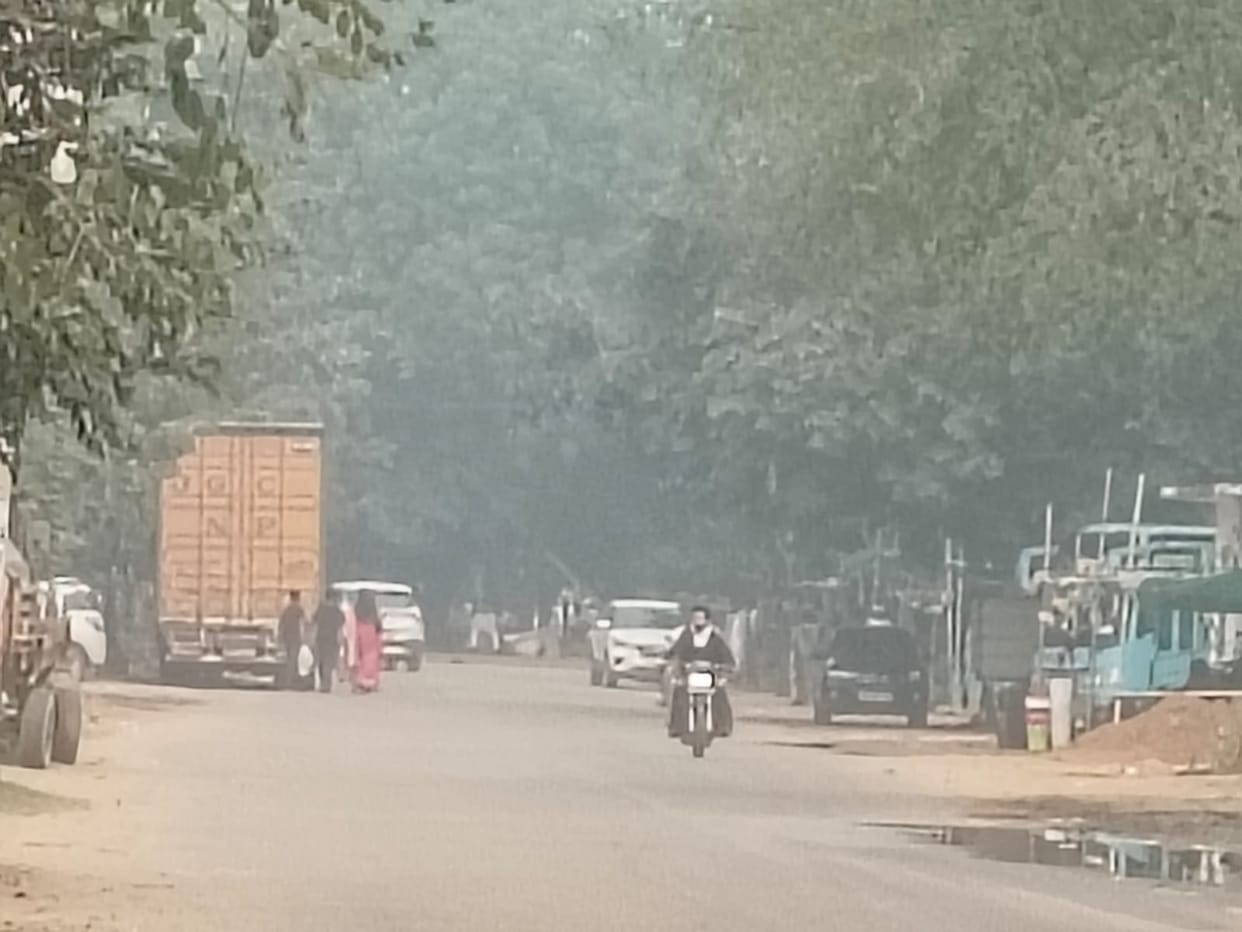 A moving bike caught fire
